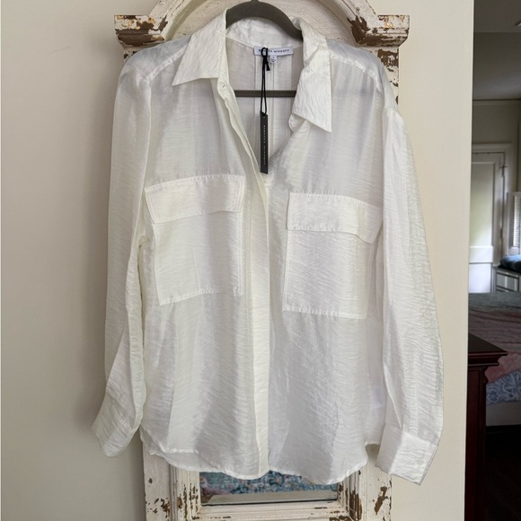 NWT Rebecca Minkoff Paisley Sheer White Blouse Size Small - Picture 2 of 7